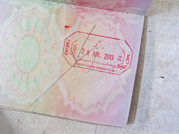 Haitian passport stamp, Port-au-Prince